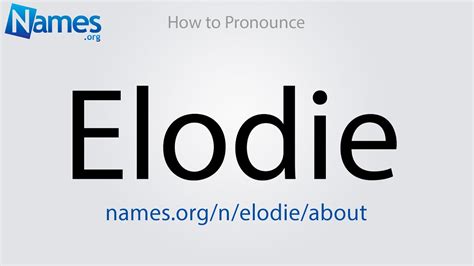 pronounce the name elodie