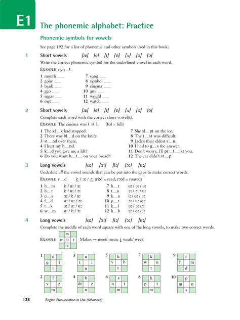 pronunciation exercises with answers pdf