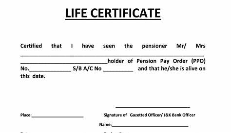 Life Certificate Guidelines – Accountant General's Department