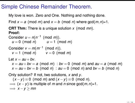 proof of chinese remainder theorem