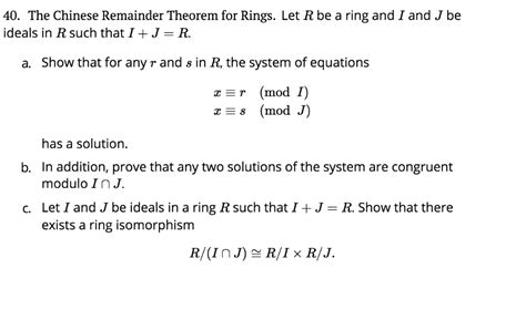 proof of chinese remainder theorem for rings