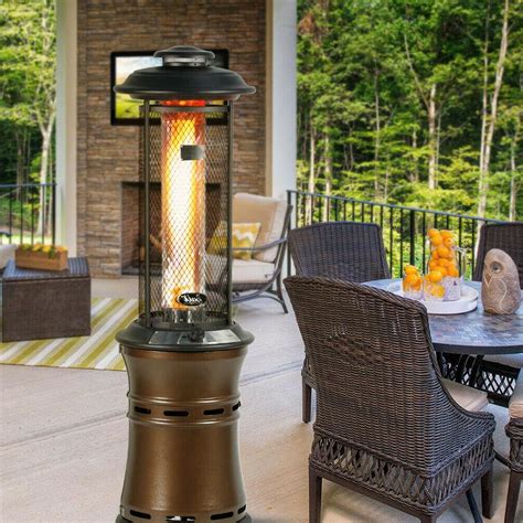 Hanover 7 ft. 41,000 BTU Hammered Bronze Steel Umbrella Propane Gas