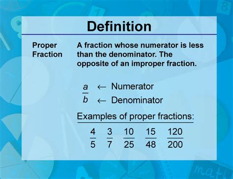 proper fraction definition with example class 6