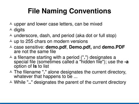 proper naming convention for files