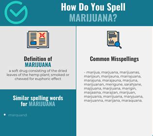 proper spelling of marijuana