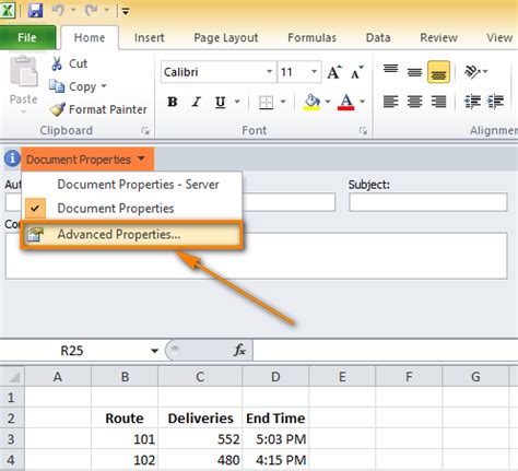 Properties In Excel Mac