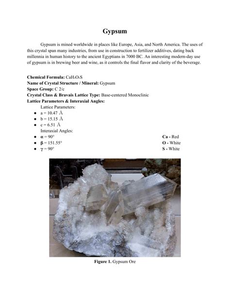Properties Of Gypsum