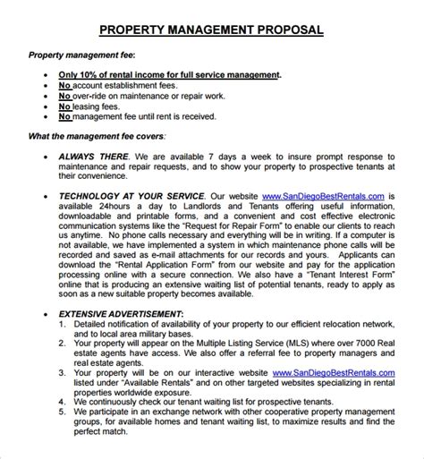 Free Property Management Proposal Template [Download] Bonsai