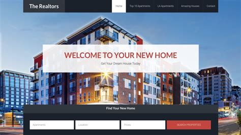 Real Estate Website Template Free PSD Download PSD