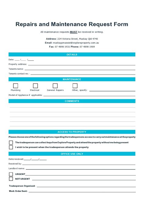 property maintenance request form