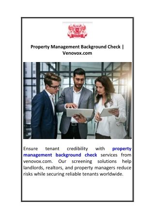 Property Management Background Check