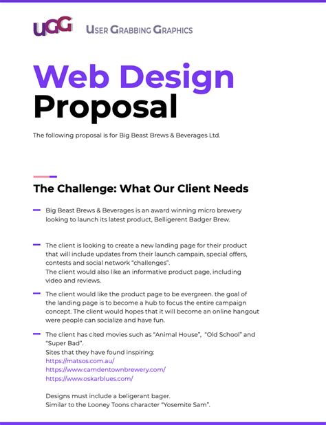 Sample Website Design Proposal Template 8+ Free Documents in PDF