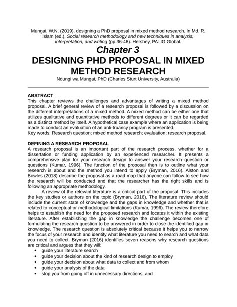 proposed methods and techniques in research example
