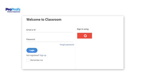 proprofs online classroom login