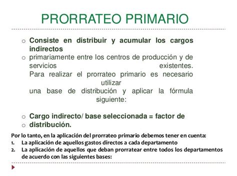 prorrateo primario que es