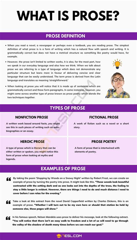 Prose In Literature Examples