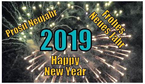 2019 Prosit Neujahr Grußkarte Mit Einem Bunten Feuerwerk