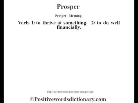 prosper meaning in tamil with example