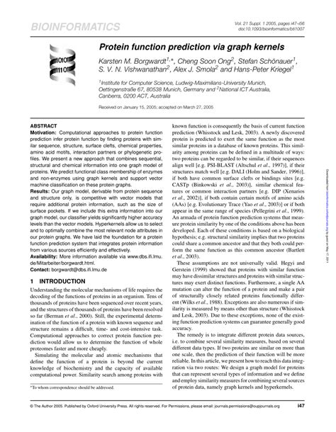 Protein Function Prediction Via Graph Kernels