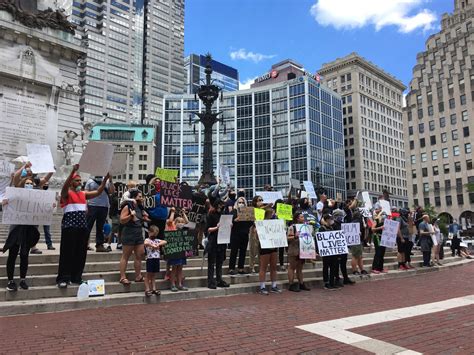 protest in downtown indianapolis today