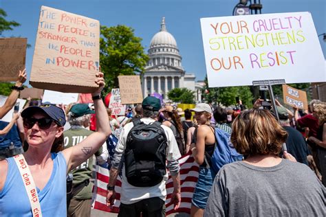 Protesters in Madison WI Rally for Change!