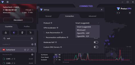 Proton VPN interface