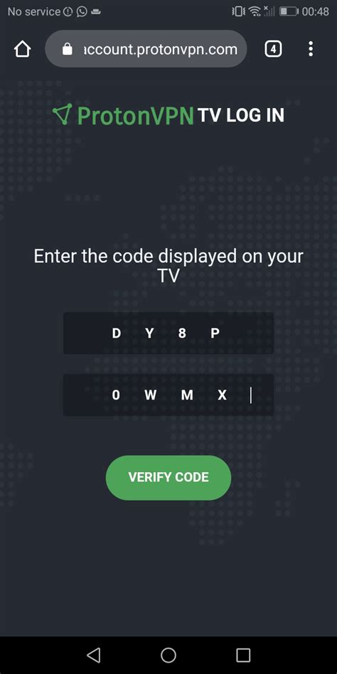 protonvpn tv code