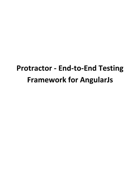 Protractor End To End Testing