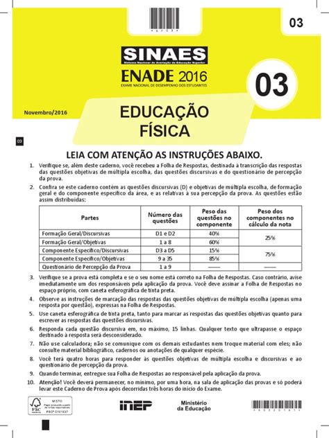 prova do enade pdf