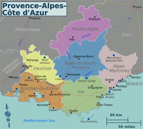 provence map of france