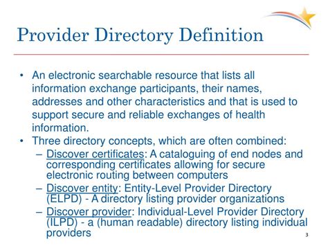 Provider Directory Meaning