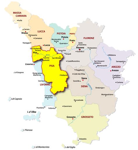 provincia di pisa cartina