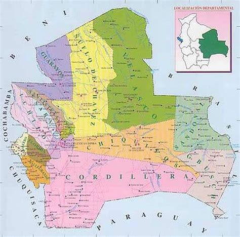 provincias de santa cruz bolivia mapa