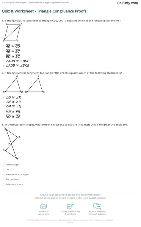 proving triangles congruent cpctc worksheet