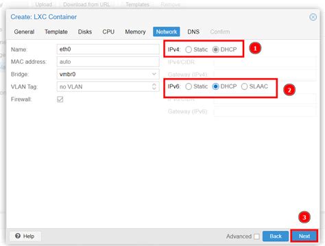 proxmox container ip address