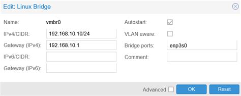proxmox default ip address