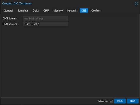 proxmox dns server container