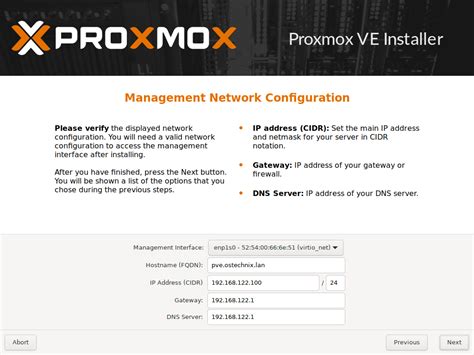 proxmox network not working after install