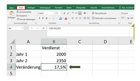 Prozentrechnung Formeln Excel