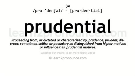 prudential meaning in simple words