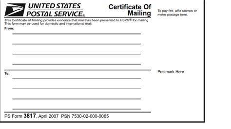 Ps Form 3817 Printable
