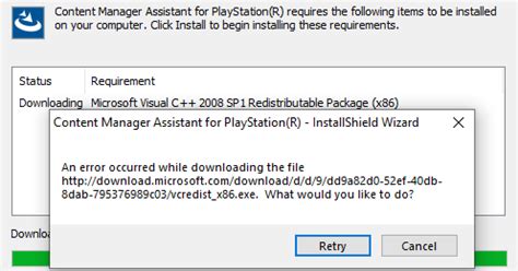 ps vita content manager won't install