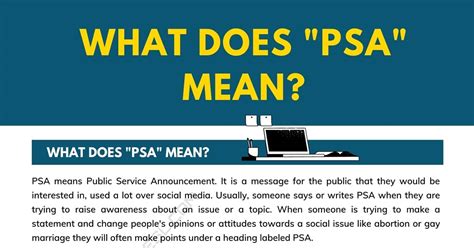 psa meaning medical term