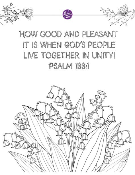 Psalm 133 Coloring Page