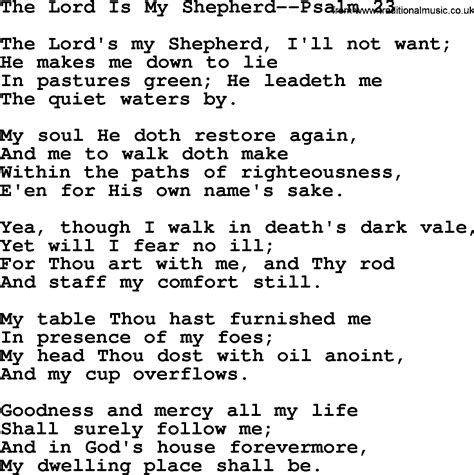 psalm 23 song lyrics and chords