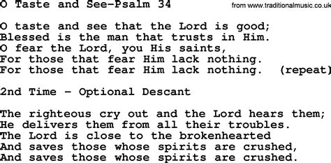 psalms 34 lyrics