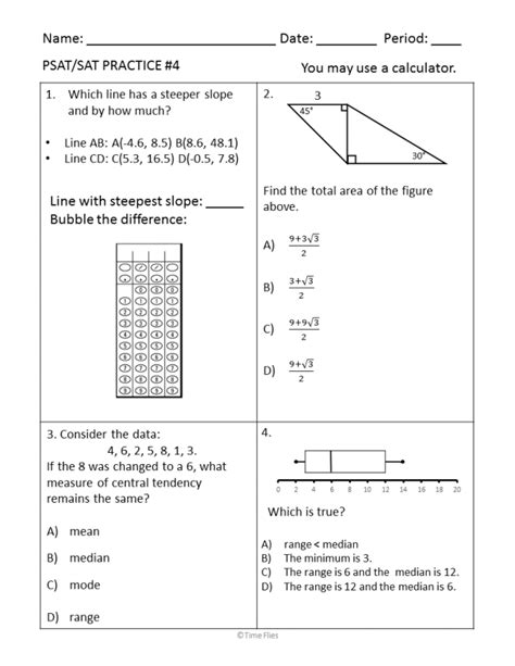 Psat Math Practice Worksheets 2018