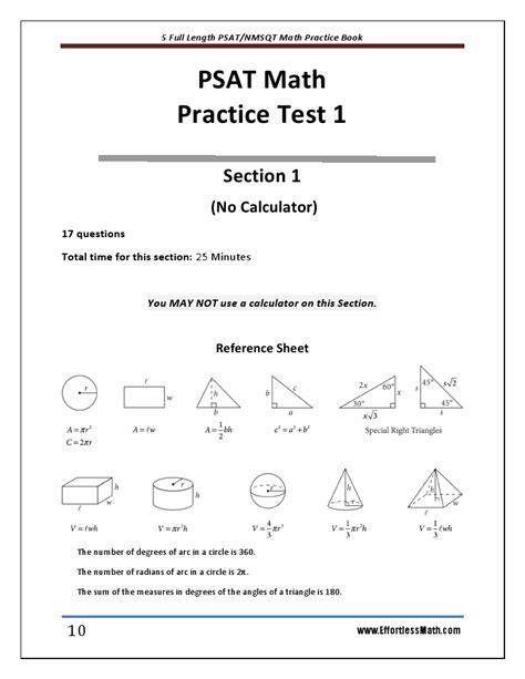 Psat Math Practice Worksheets Pdf