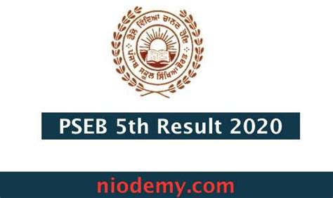 pseb 5th result 2020