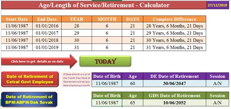 psers retirement age service chart